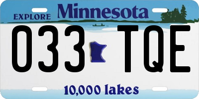 MN license plate 033TQE