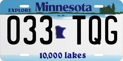 MN license plate 033TQG