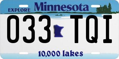 MN license plate 033TQI