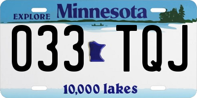 MN license plate 033TQJ