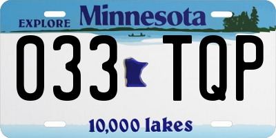 MN license plate 033TQP