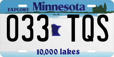 MN license plate 033TQS