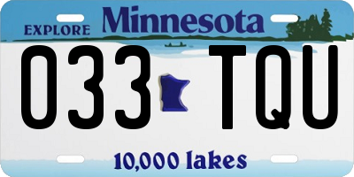 MN license plate 033TQU