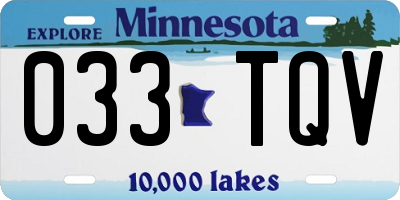 MN license plate 033TQV