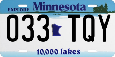 MN license plate 033TQY