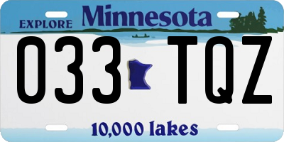 MN license plate 033TQZ