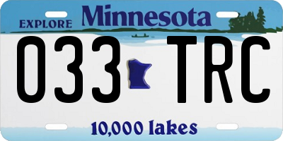 MN license plate 033TRC