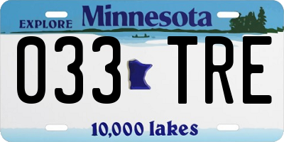 MN license plate 033TRE