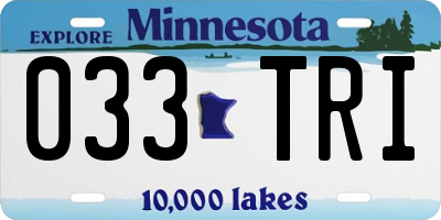 MN license plate 033TRI