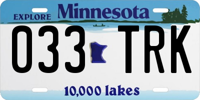 MN license plate 033TRK