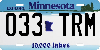 MN license plate 033TRM