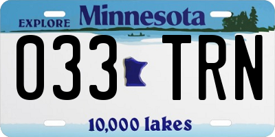 MN license plate 033TRN