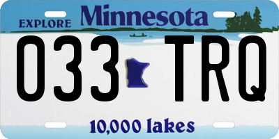 MN license plate 033TRQ