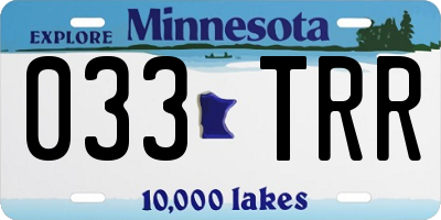 MN license plate 033TRR