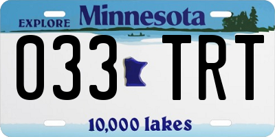 MN license plate 033TRT
