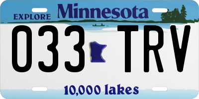 MN license plate 033TRV