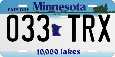 MN license plate 033TRX