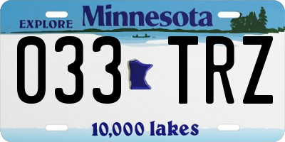 MN license plate 033TRZ