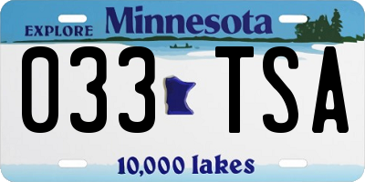 MN license plate 033TSA
