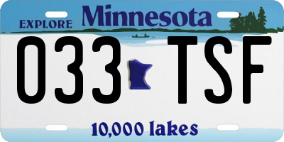 MN license plate 033TSF
