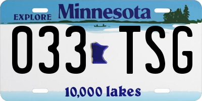 MN license plate 033TSG