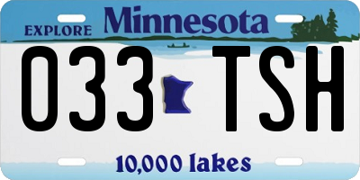 MN license plate 033TSH