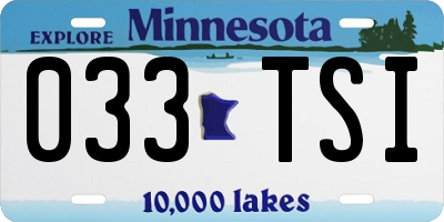 MN license plate 033TSI