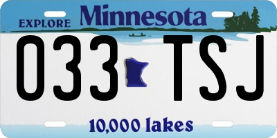 MN license plate 033TSJ