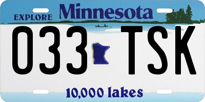 MN license plate 033TSK