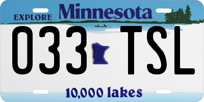 MN license plate 033TSL