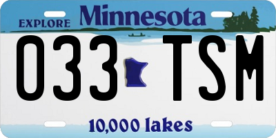 MN license plate 033TSM