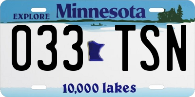 MN license plate 033TSN