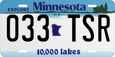 MN license plate 033TSR