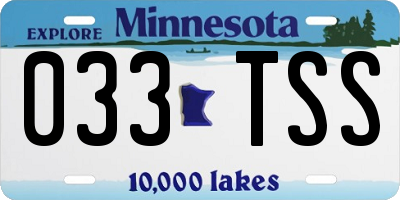MN license plate 033TSS