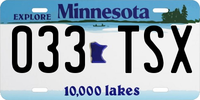 MN license plate 033TSX