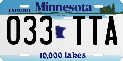 MN license plate 033TTA
