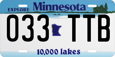 MN license plate 033TTB