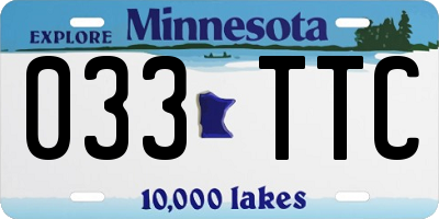 MN license plate 033TTC