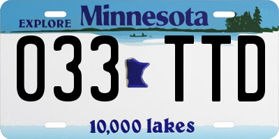 MN license plate 033TTD
