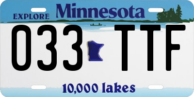 MN license plate 033TTF