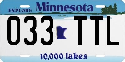 MN license plate 033TTL