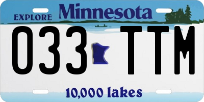 MN license plate 033TTM