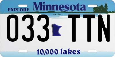 MN license plate 033TTN