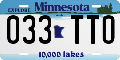 MN license plate 033TTO