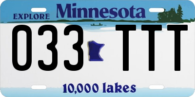 MN license plate 033TTT