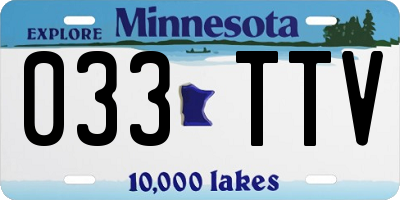MN license plate 033TTV