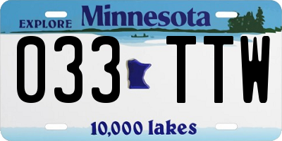MN license plate 033TTW