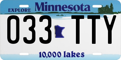 MN license plate 033TTY