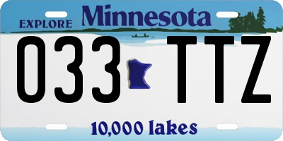 MN license plate 033TTZ