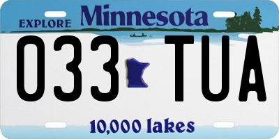 MN license plate 033TUA